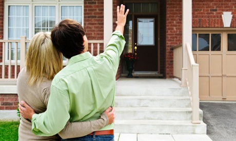 young couple househunting