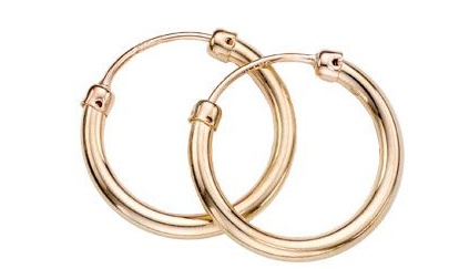 9ct Gold Hoop Earrings by H Samuel
