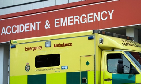 ambulance outside St Thomas' hospital in London