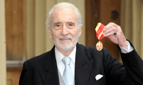 Actor Sir Christopher Lee after receiving a Knighthood at Buckingham Palace, London. He has died, aged 93
