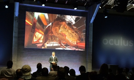 Brendan Iribe and scaly dinosaur friend.