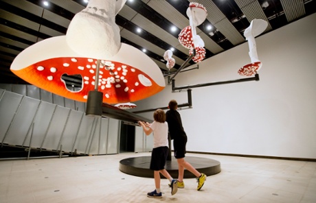 Carsten Holler's Flying Mushrooms, 2015, at the Hayward gallery.