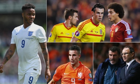 Raheem Sterling, Gareth Bale, Martin O’Neill with Roy Keane, and Robin Van Persie.