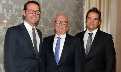Rupert Murdoch, pictured with sons James and Lachlan, is planning to step down as chief executive of 21st Century Fox.
