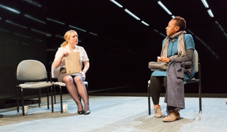 Marianne Jean-Baptiste with Claire Rushbrook in rehearsal for Hang by Debbie Tucker Green.