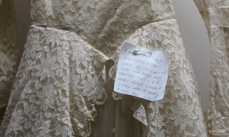 Note pinned to dress