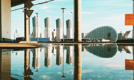 Buildings seen from the Aviapark shopping centre in Moscow.