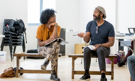 Lashana Lynch and Lenny Henry in Educating Rita rehearsals.