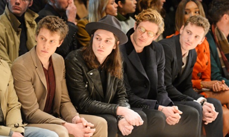 George Mackay, James Bay, James Norton and George Barnett on the Burberry Prorsum AW15 Frow