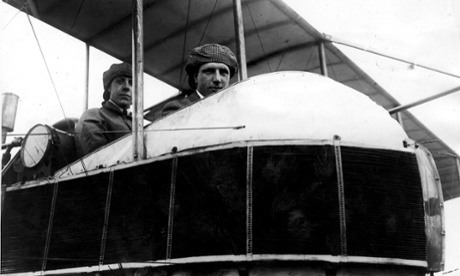 Alcock and Brown in the cockpit in 1919.