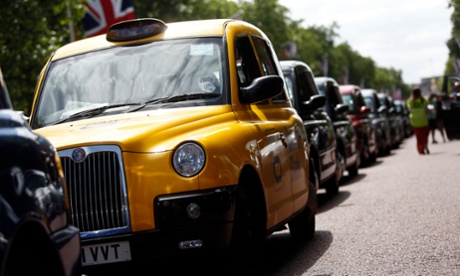 London cabs during a protest against Uber Technologies Inc.'s car sharing service in London
