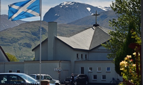 St John's Roman Catholic church against the backdrop of Ben Nevis on Friday.