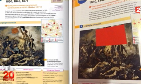 Videograb from France2 report of the Delacroix painting edited by Kuwaiti censors.