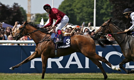 Frankie Dettori and Star of Seville after winning the Prix de Diane at Chantilly