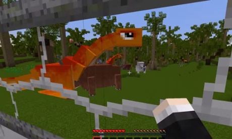 The Diamond Minecart meets Jurassic World in channel's latest YouTube Minecraft video.