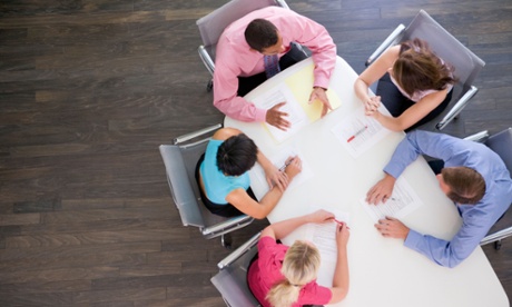 office staff around table