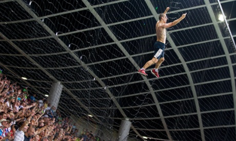 A Slovenia fans gets all Fury Road during the defeat to England.