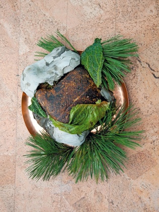 Clay-baked duck