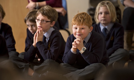 Pupils in school assembly 