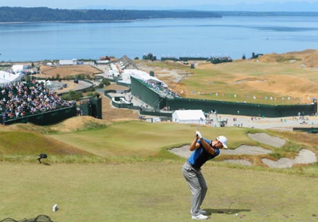 Martin Kaymer during a practice round at Chambers Bay.
