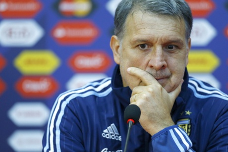 Argentina coach Gerardo Martino during a press conference in La Serena before the game against Uruguay.