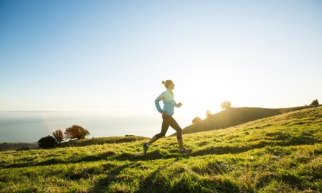 A woman jogging for exercise
