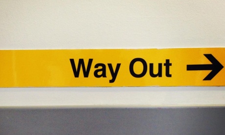 Way out sign in a hospital