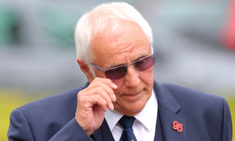 Trevor Hicks, whose daughters Sarah and Vicki died in the 1989 tragedy, arrives at the Hillsborough inquests in Warrington, Cheshire.