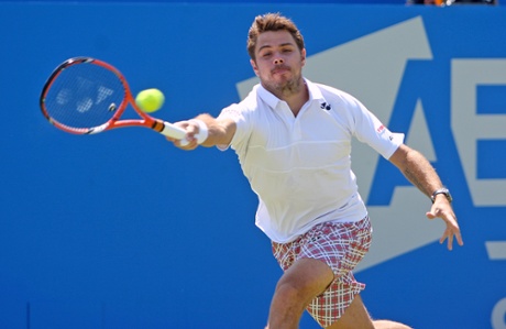 Wawrinka, forehand return.