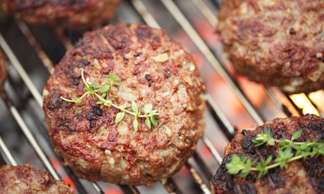 burgers on barbecue