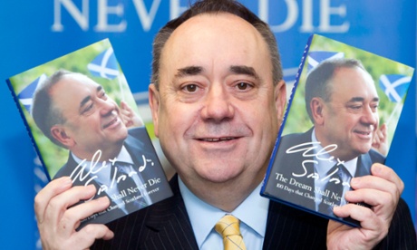 Alex Salmond with his book The Dream Shall Never Die