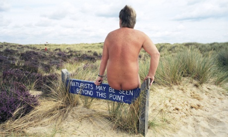 Nudist Barry Freeman on Studland Beach TX