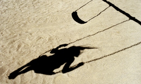 Shadow of girl on a swing