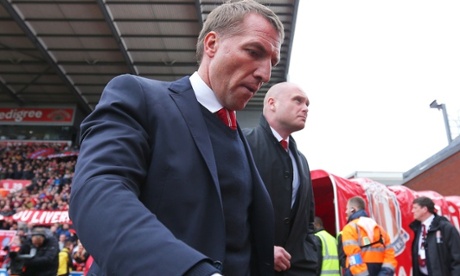 Liverpool manager Brendan Rodgers during the 6-1 hammering at Stoke City.