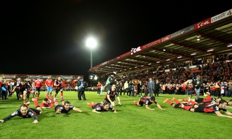 Bournemouth players celebrate at Dean Court.