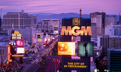 Las Vegas Boulevard in 1992, with Kirk Kerkorian’s MGM Grand hotel in the foreground.