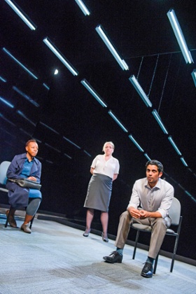 Marianne Jean-Baptiste (Three), Claire Rushbrook (One) and Shane Zaza (Two) in hang.