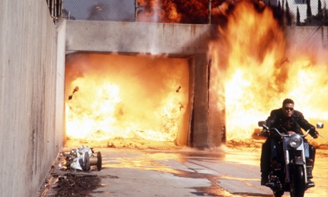 The kind of bike action Arnold Schwarzenegger is more famous for.