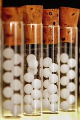 Homeopathic remedies at a pharmacy