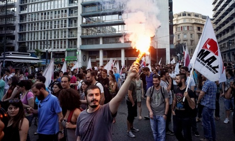 An anti-austerity rally at Syntagma Square in Athens.