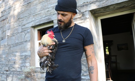 A bird in the hand: Abz with feathered friend in Abz On The Farm.
