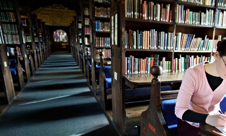The library at Corpus Christi College at Oxford University UK