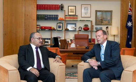PNG PM Peter O'Neill meets with Tony Abbott