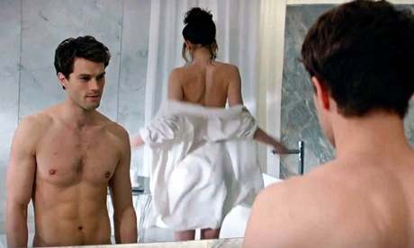 Jamie Dornan and Dakota Johnson in Fifty Shades of Grey.