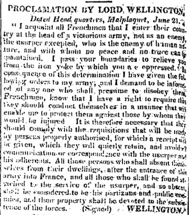The Observer, 2 July 1815.