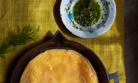 A salsa verde omelette