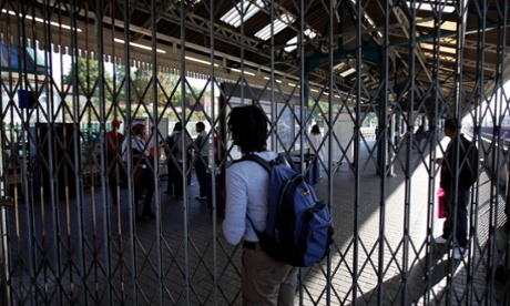 The entrance to an underground station in west London is locked during a previous strike.