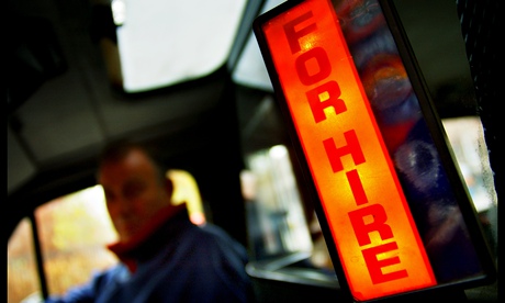cab 'for hire' sign'