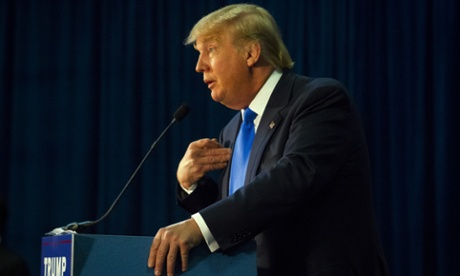 Republican presidential candidate Donald Trump speaks during in New Hampshire on Tuesday.