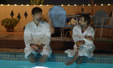 Adam Scott and Jason Schwartzman in The Overnight.